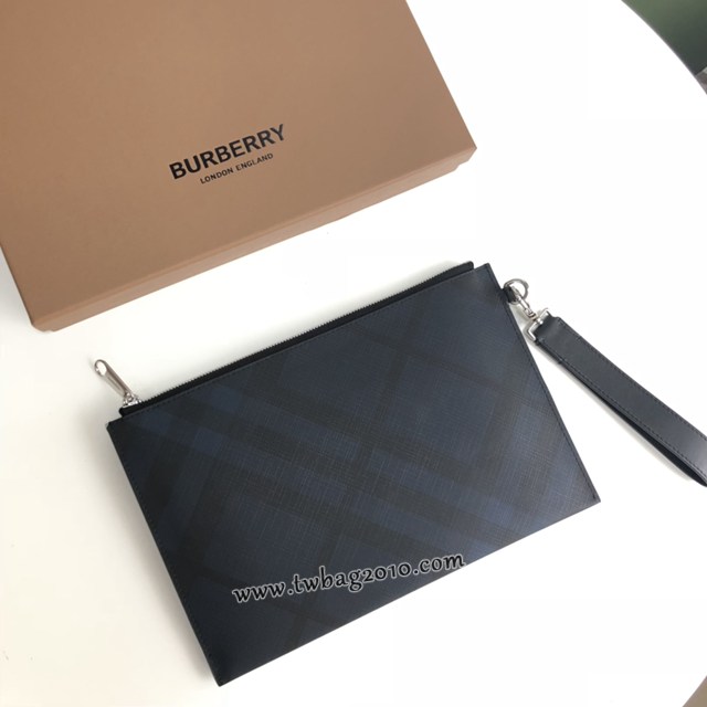 Burberry專門店新款手拿包格紋拉鏈收納袋 巴寶莉經典款男士手包 yxb1344